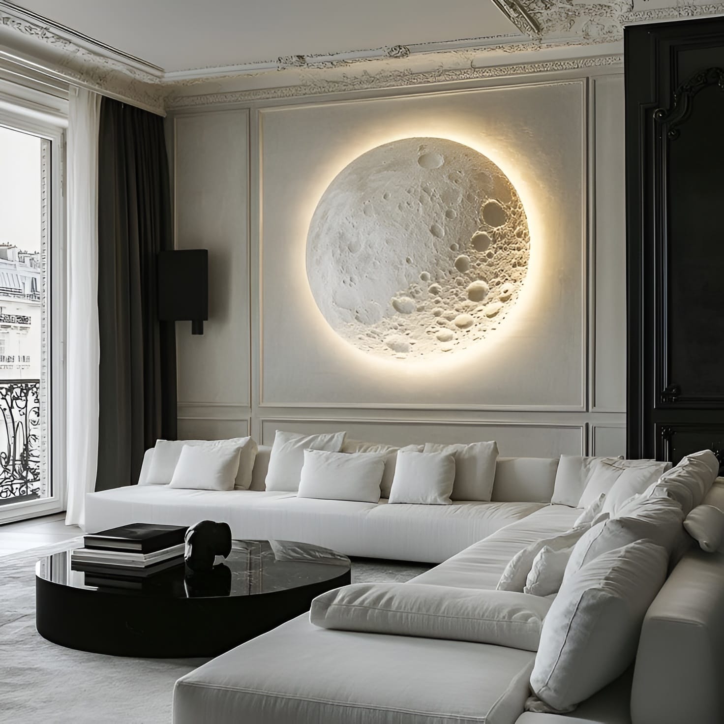 3D wall art design in living room