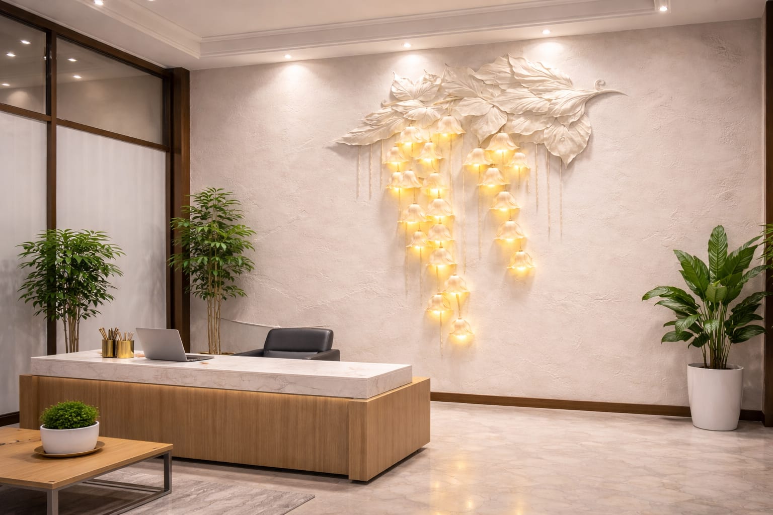 3D wall art design in living room