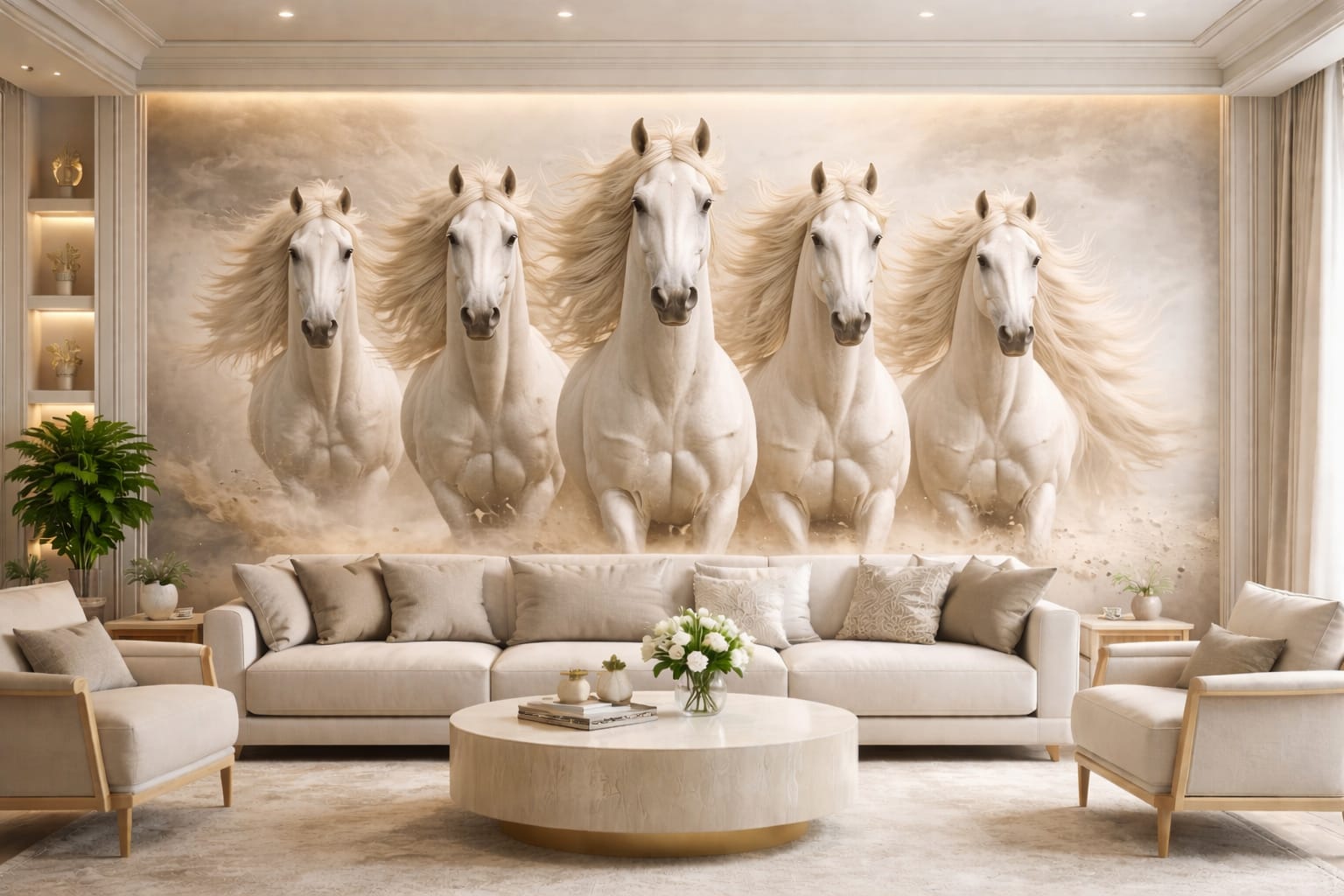 3D wall art design in living room