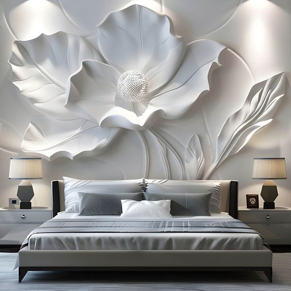 3D wall art design in living room